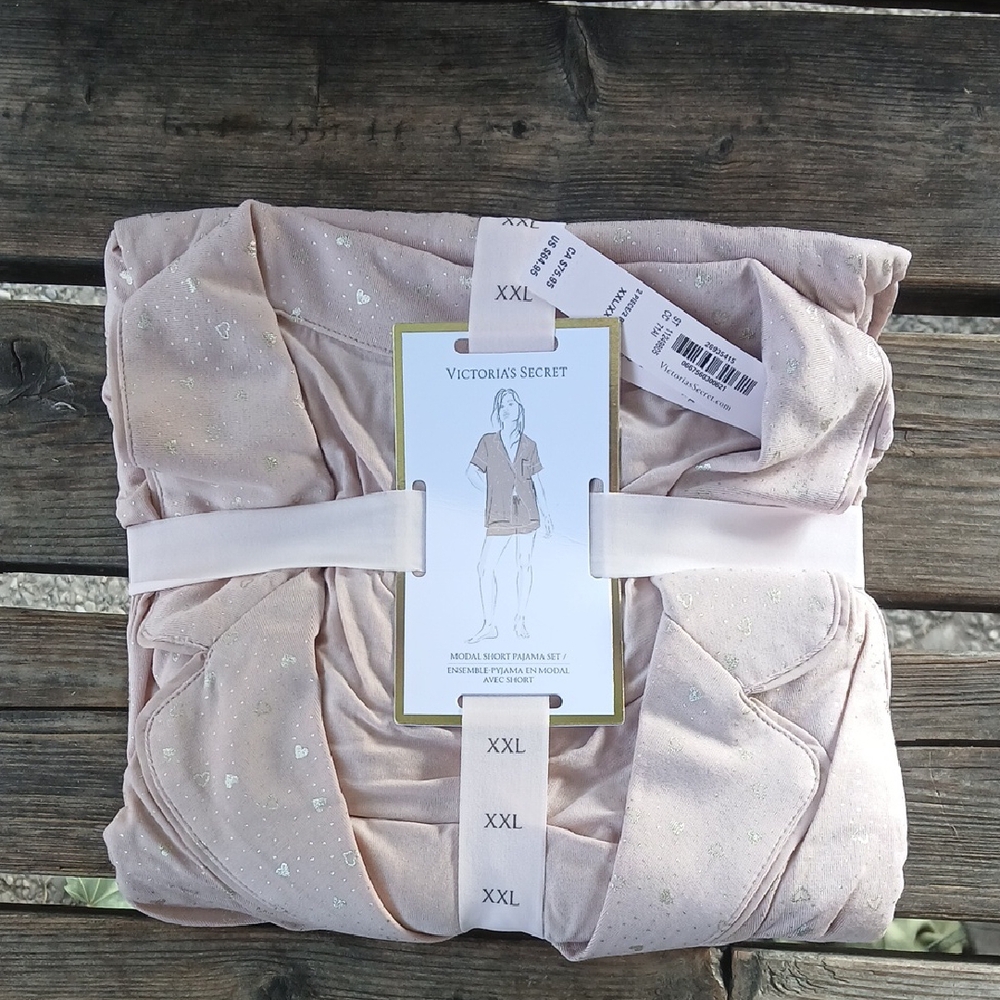 Victoria's Secret Light Pink Heart Pajama Set